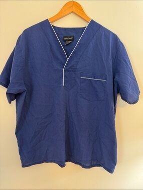 ✅ VINTAGE Diplomat Short Sleeve V-Neck Vee Neck Pocket Tee T Shirt Large -Blue